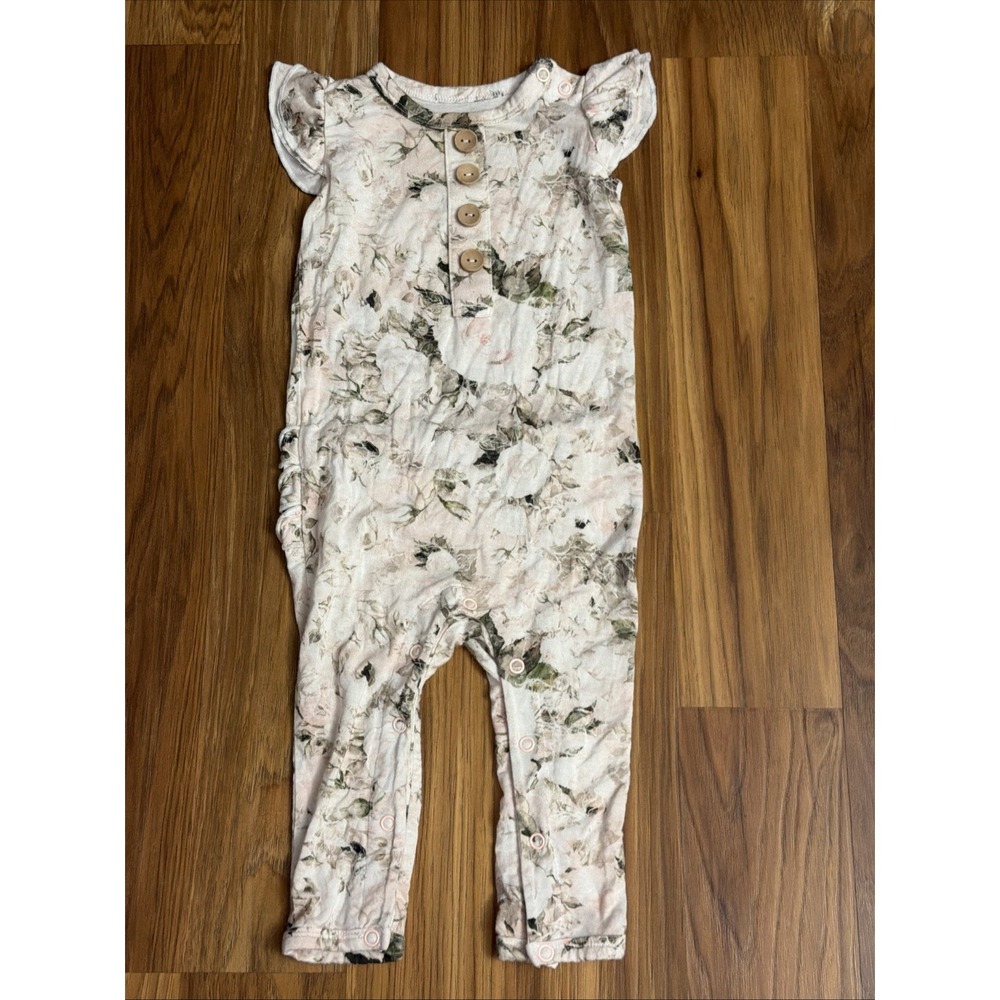 Little Bum Bums Baby Girls 6-9 Months Bamboo Ruffle Outfit Victorian Roses
